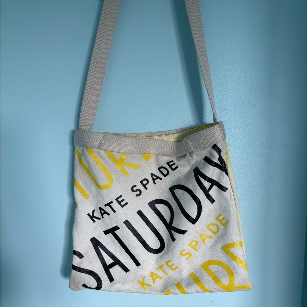 Kate Spade Saturday White and Yellow Shoulder Bag